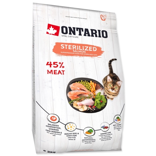Krmivo Ontario Cat Sterilised Salmon 2kg