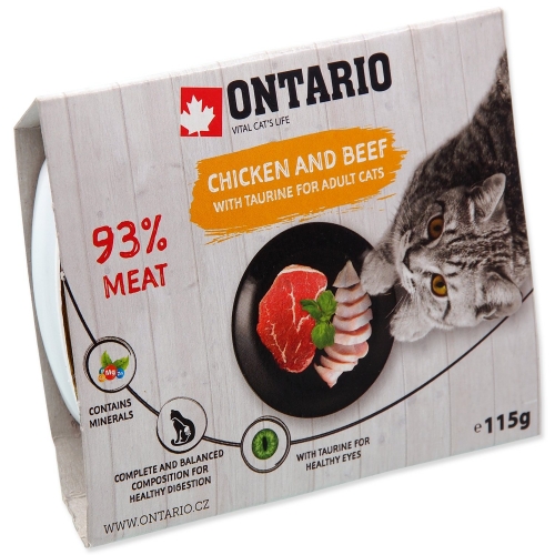 Vanička Ontario kuře s hovězím a taurinem 115g