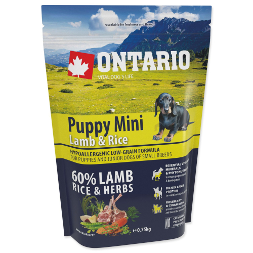 ONTARIO Puppy Mini Lamb & Rice 750g