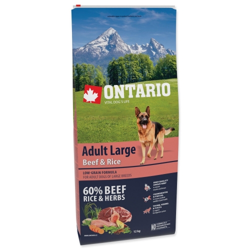 ONTARIO Adult Large Beef & Rice 12kg