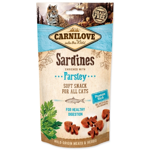 Pochoutka Carnilove Cat Soft Snack sardinky s petželí 50g
