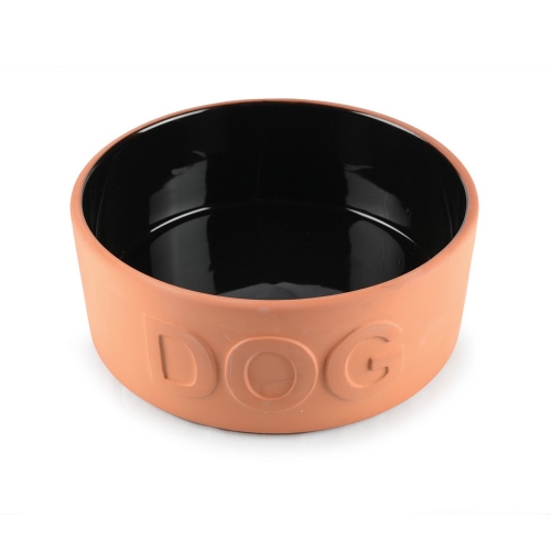 Hliněná miska DOG, vnitřní černá glazura 20,5cm