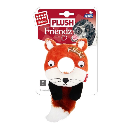 GiGwi Plush Friendz liška s gumovým kroužkem
