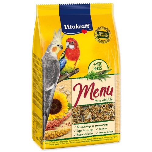 Krmivo Vitakraft Vital menu korela a střední papoušek 1kg