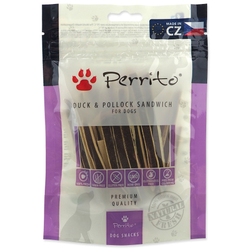 Pochoutka Perrito kachna a treska, sendvič 100g