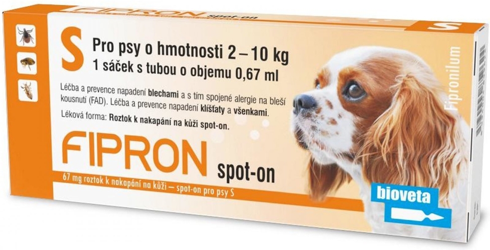 Fipron 67mg Spot-On Dog S sol 1x0,67ml