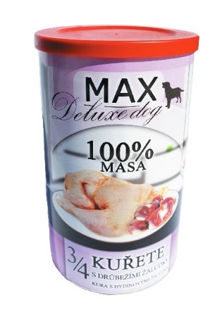 MAX deluxe 3/4 kuřete s drůbežími žaludky 1200g