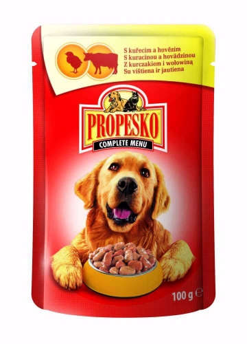 PROPESKO Dog hovězí a kuřecí, kapsa 100 g