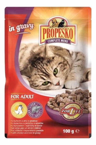 PROPESKO Cat kuřecí a játra, kapsa 100 g