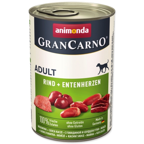 Konzerva Animonda Gran Carno Adult hovězí a kachní srdce 400g