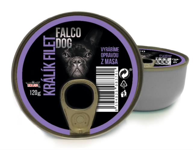 FALCO DOG 120g králík filet - 8ks