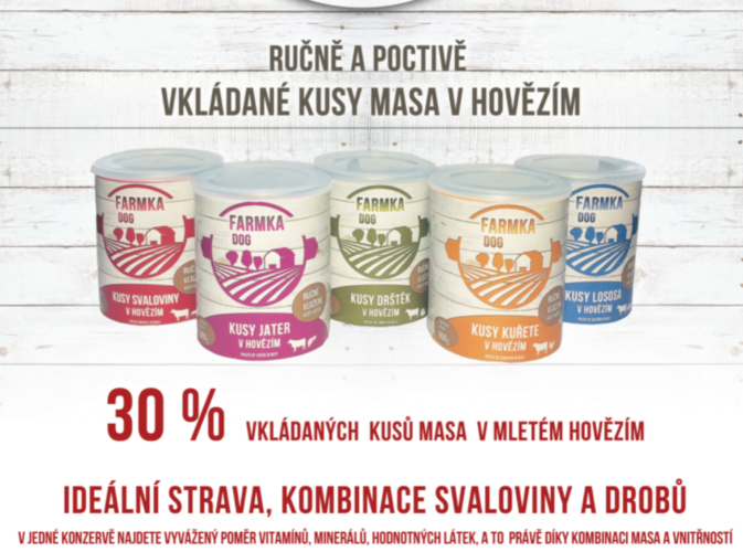 FARMKA DOG kusy kalamárů v hovězím 800g