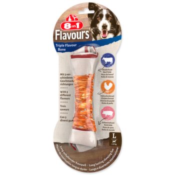 Pochoutka 8in1 Triple Flavour kost žvýkací L 