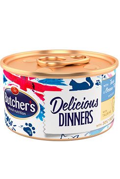 Butcher&#039;s Cat Class.Delic.Dinners tuňák+ryby konz85g