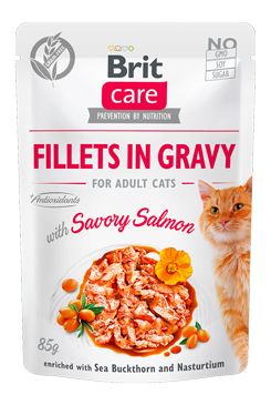 Brit Care Cat Fillets in Gravy Savory Salmon 85g