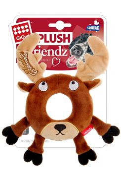 Hračka pes GiGwi Plush Friendz sob s gumovým kroužkem