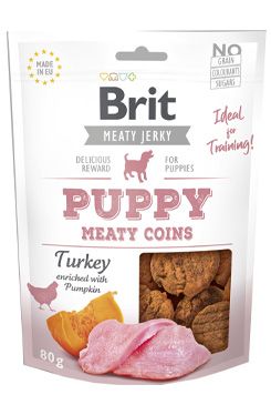 Brit Jerky Puppy Turkey Meaty Coins 80g