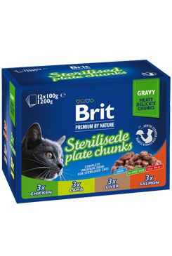 Brit Premium Cat kapsa Sterilised Plate 1200g(12x100g)