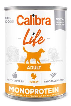 Calibra Dog Life konz.Adult Turkey with apples 400g