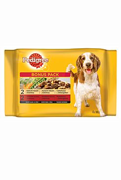 Pedigree kapsa Adult kuře/zelenina/hovězí/zel 2+2x100g