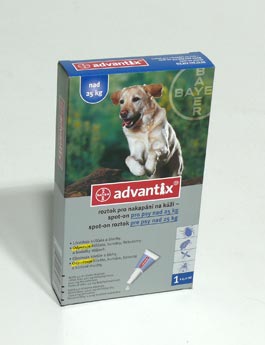 Advantix Spot On 1x4ml pro psy nad 25kg (1 pipeta)