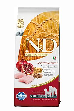 N&D Low Grain DOG Senior M/L Chicken&Pomegr 12kg