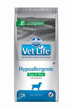 Vet Life Natural DOG Hypo Egg & Rice 12kg