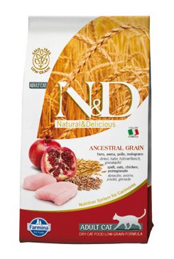 N&D Low Grain CAT Adult Chicken & Pomegranate 5kg
