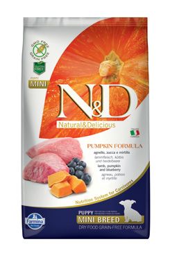 N&D GF Pumpkin DOG Puppy Mini Lamb & Blueberry 2,5kg