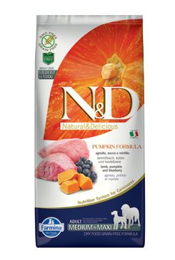 N&D GF Pumpkin DOG Adult M/L Lamb & Blueberry 12kg