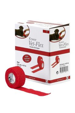 Obinadlo elast. Vet-Flex 2,5cm x 4,5m červené Kruuse