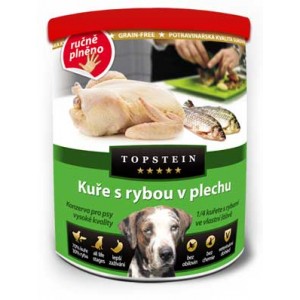 Topstein konzerva pes Kuře s rybou v plechu 800g