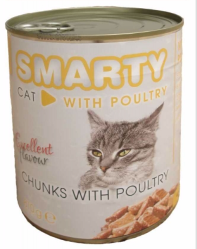 SMARTY Cat Drůbeží chunks, konzerva 810 g