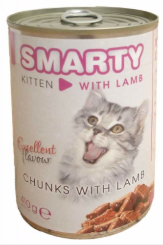 SMARTY Cat Kitten Jehněčí chunks, konzerva 410 g