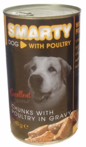 SMARTY Dog Drůbeží chunks, konzerva 1240 g